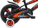 Bicicletta per Bambino 12"" 1 Freno Street Art Nero e Arancione