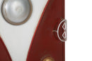 Comodino Van 46x42x80 cm Legno di Abete e MDF e in Ferro Rosso e Bianco
