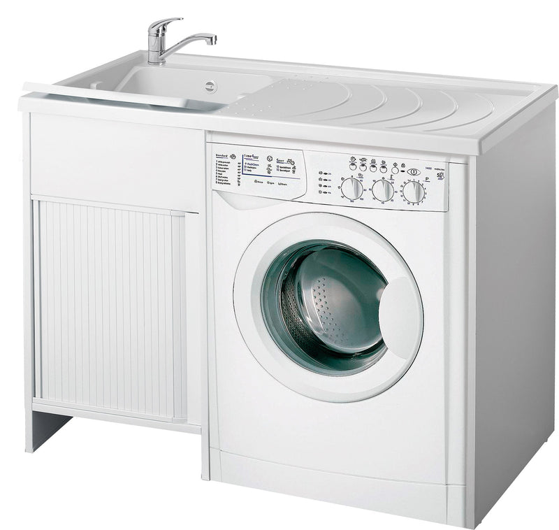 Lavatoio e Coprilavatrice in PVC 109x60x89 cm Forlani Esterni Roc Lato Sinistro