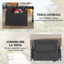 Set 2 Lettini Prendisole da Giardino 57x200x38 cm Pieghevoli e Reclinabili su 5 Livelli con Cuscini in Texteline Nero      
