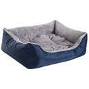 Cuccia Letto per Cane Gatto con Cuscino Imbottito Grigio blu 88x70x20 cm 
