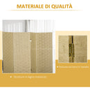 Paravento Separè 4 Ante H170 cm in Legno Marrone