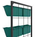 Orto Verticale da Parete a 3 Livelli 52x14x66 cm con 6 Vasi in Acciaio e Plastica Verde      