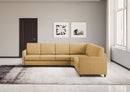 Divano Angolare 6 Posti 281x241x85 cm Karay in Tessuto Ocra