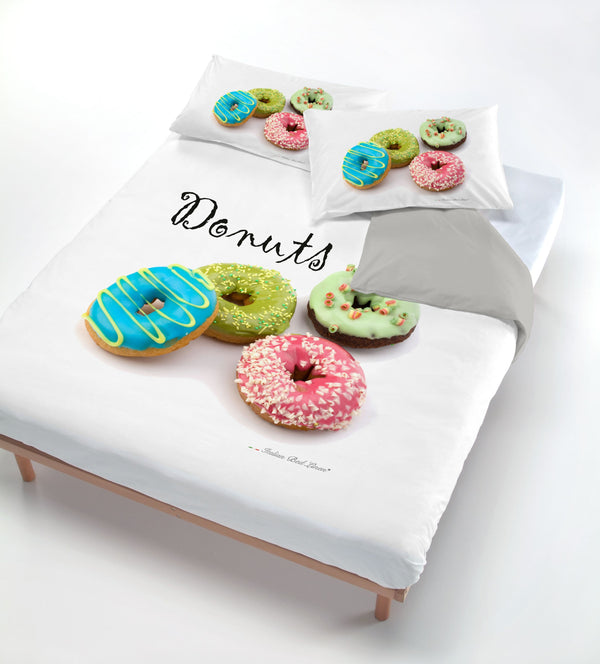 Housse de couette avec impression sur le sac et taies d'oreiller Donuts Donuts sconto