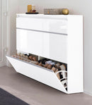 Scarpiera 2 Ante e 1 Antina a Ribalta 120x26,5x108 cm Magic Bianco Lucido