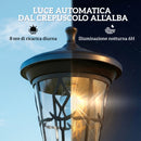 Set 2 Lampioni Solari da Giardino Ø235x186 cm Lampada 2 Modalità 50-100 LM in Acciaio Inox Nero      