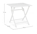 Tavolo Pieghevole da Giardino 70x70x71h cm Elin Bianco