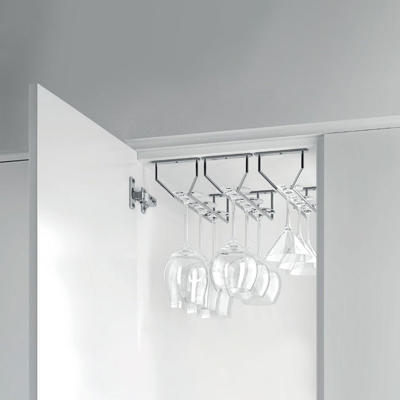 Portabicchieri Supra per Mobile Imballo 1 Pezzo Cromato Brillo Acciaio Emuca