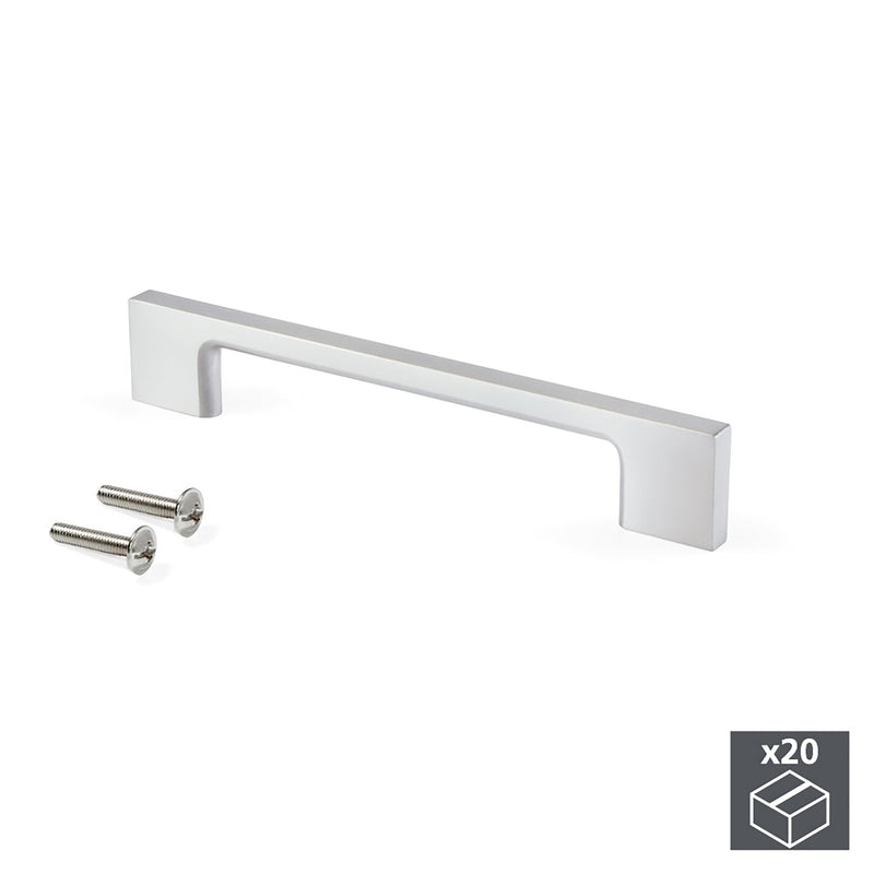Maniglie per Mobile Interasse 160 mm Zama Grigio Metallizzato 20 Pezzi Emuca