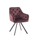 Set 2 Sedie Imbottite 58x57x84 cm in Velluto Rosso