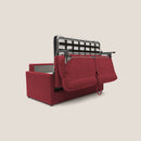 Divano Letto 3 Posti 196x102x97 cm in Tessuto Rosso