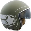 Casco Jet per Scooter Occhiale Interno CGM Savana 133L Verde Opaco 