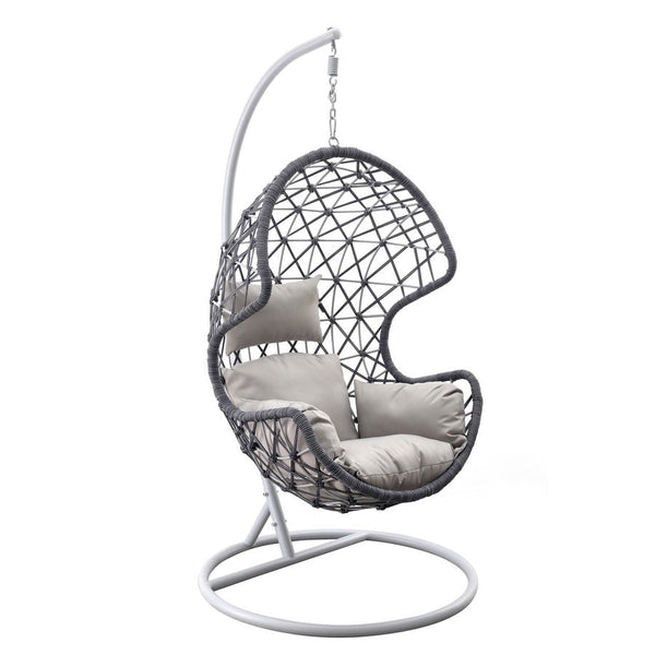 Dondolo Pensile da Giardino con cuscino Ø105x186 cm con intreccio di corda blu online