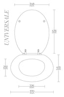 Copriwater Universale 37x43,5 cm in MDF Cerniere in Metallo Cromato Bianco Lucido