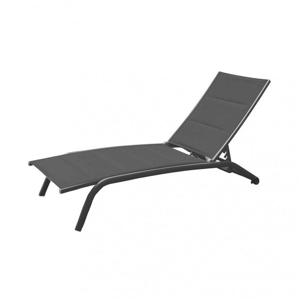 Chaise longue de jardin empilable Itaca 194x71x83 h cm en aluminium anthracite prezzo