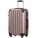 Set 4 Bagagli da Viaggio Trolley Rigido Easy Roll e Beauty Case in ABS Rosa      