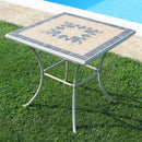 Tavolo Quadrato Perse 80x80x74 h cm in Acciaio Tortora