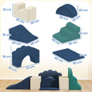Set 7 Costruzioni Morbide per Bambini da 0,5-3 Anni con Base Antiscivolo in Schiuma e Velluto Blu      