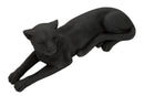 Statua Leopardo Sdraiato Nero 38x12,5x15,3 cm in Poliresina