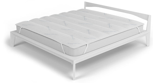 Surmatelas rembourré matelassé avec élastiques gris clair Différentes tailles acquista