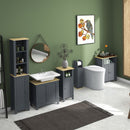 Mobile Bagno Salvaspazio 1 Anta 1 Ripiano 32x30x80 cm in Legno Truciolare e MFD Grigio