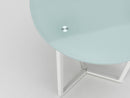 Tavolino Rotondo in Metallo Ø.49xØ.49x61,5cm TFT Bianco