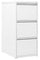 Classeur 3 tiroirs 46x62x101,2 cm en métal blanc