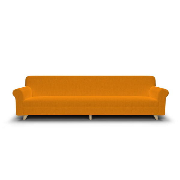 Housse de canapé extensible 4 places en polyester orange sconto