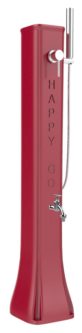 acquista Mini Doccia Solare da Giardino Lavapiedi Miscelatore e Doccetta Mobile Arkema Happy Go Cherry