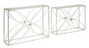 Console Paradise Coppia 100x30x78 cm in Metallo e Vetro Argento      