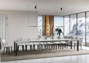 Tavolo Allungabile 120/380x90 cm Everyday Bianco Frassino Gambe Antracite      