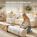 Divano modulare 3 Posti 260x106x82 cm con Seduta Ampia e Cuscini in Chenille Crema      