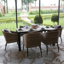 Set da Giardino Tavolo e 6 Sedie in Polyrattan Salem Pranzo Grigio