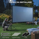 Telo per Proiettore 100" 16:9 HD 4K-8K Angolo di Visione 160° con Treppiedi Pieghevoli Bianco      