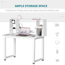 Scrivania con Scaffale 120x60x125 cm in Legno Bianco