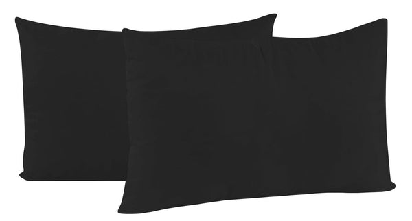sconto Paire de taies d'oreiller 52x82 cm en microfibre unie noire