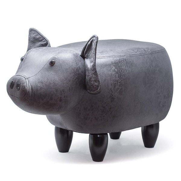 prezzo Tabouret Pouf Repose-Pieds pour Enfants 66x34x36 cm Cochon Gris Divina Home