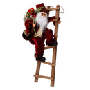 Babbo natale in tessuto bordeaux su scala cm xh45