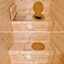 Casetta Box da Giardino 1,4x1,4 m con Pavimento e WC a Secco in Legno Picea Massello 16mm Eden