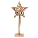 Stella in Legno marrone con sfere e 15 Led cm 28x7xh57,5