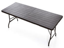 Tavolo Pieghevole da Giardino 180x75x72 cm in Ferro Taddei Plastik Wood Marrone Scuro