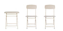 Set 3 Pezzi Bistrot da Giardino con Tavolo e 2 Sedie in Acciaio Yvonne Champagne  
