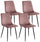Lot de 4 Chaises Velours Rose 44x50x88 cm