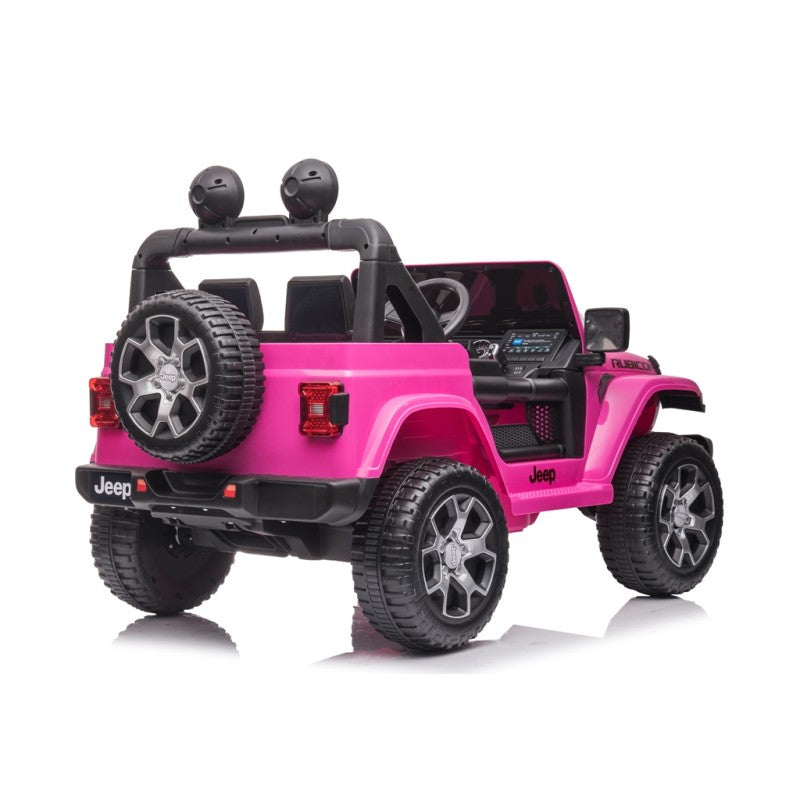Macchina Elettrica per Bambini 12V 2 Posti con Licenza Jeep Wrangler Rubicon Rosa