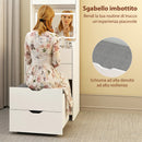 Toeletta Trucco con Specchio Illuminato e Sgabello Luce Regolabile Cassetti e Armadietto in MDF Bianco      