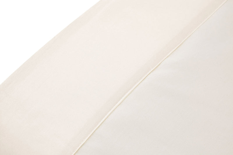 Set Lenzuola Sopra Sotto e Federe Bordi in Raso Garrini Eveline Avorio/Avorio Varie Misure