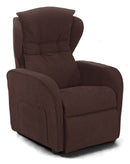 Poltrona Alzapersona Elettrica 2 Motori 75x108x85 cm con Ruote in Tessuto Dispositivo Medico 1 Marrone