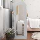 Appendiabiti per Bambini 3-8 Anni 92x36x106 cm con Ripiani 2 Scatole Asta Appendiabiti e Specchio in MDF Bianco      
