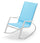 Fauteuil de jardin à bascule 99x60,5x97 cm en acier et textilène bleu